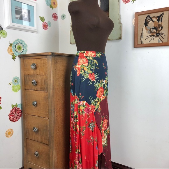 Anthropologie FarmRio Floral Patchwork Skirt XS - Picture 4 of 8